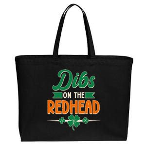 St. Patrick's Day Dibs On The Redhead Cotton Canvas Jumbo Tote