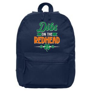 St. Patrick's Day Dibs On The Redhead 16 in Basic Backpack