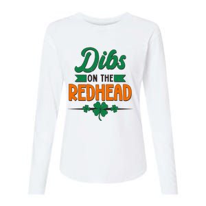 St. Patrick's Day Dibs On The Redhead Womens Cotton Relaxed Long Sleeve T-Shirt