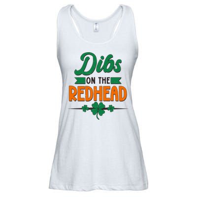 St. Patrick's Day Dibs On The Redhead Ladies Essential Flowy Tank
