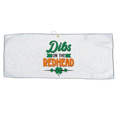St. Patrick's Day Dibs On The Redhead Large Microfiber Waffle Golf Towel