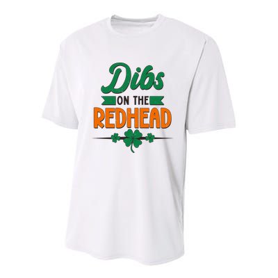 St. Patrick's Day Dibs On The Redhead Youth Performance Sprint T-Shirt