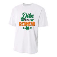 St. Patrick's Day Dibs On The Redhead Youth Performance Sprint T-Shirt