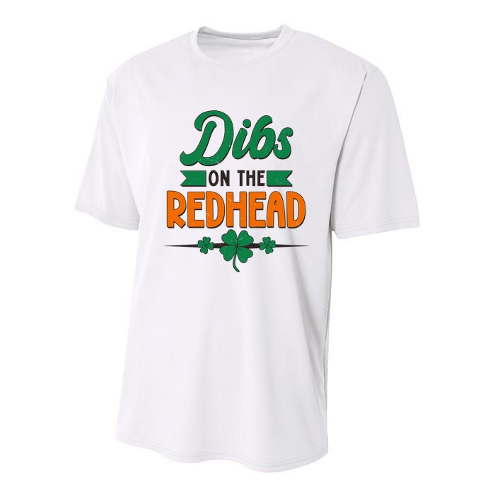 St. Patrick's Day Dibs On The Redhead Youth Performance Sprint T-Shirt