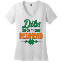 St. Patrick's Day Dibs On The Redhead Women's V-Neck T-Shirt