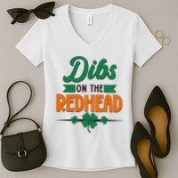 St. Patrick's Day Dibs On The Redhead Women's V-Neck T-Shirt