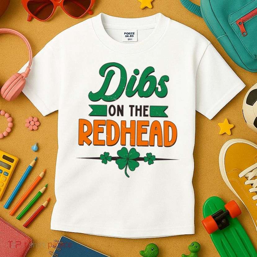 St. Patrick's Day Dibs On The Redhead Kids T-Shirt