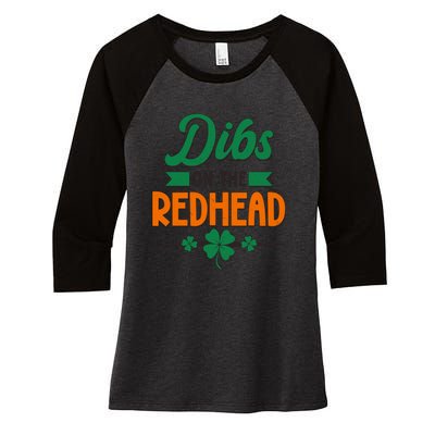 St. Patrick's Day Dibs On The Redhead Women's Tri-Blend 3/4-Sleeve Raglan Shirt