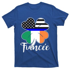 St Patrick's Day Us Flag Irish Police Fiancee Gift T-Shirt