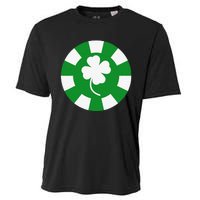 Saint Patrick's Day Four Leaf Clover Poker Chip Casinos Cooling Performance Crew T-Shirt