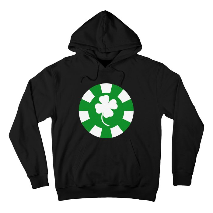 Saint Patrick's Day Four Leaf Clover Poker Chip Casinos Hoodie