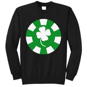 Saint Patrick's Day Four Leaf Clover Poker Chip Casinos Sweatshirt