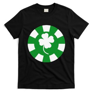 Saint Patrick's Day Four Leaf Clover Poker Chip Casinos T-Shirt