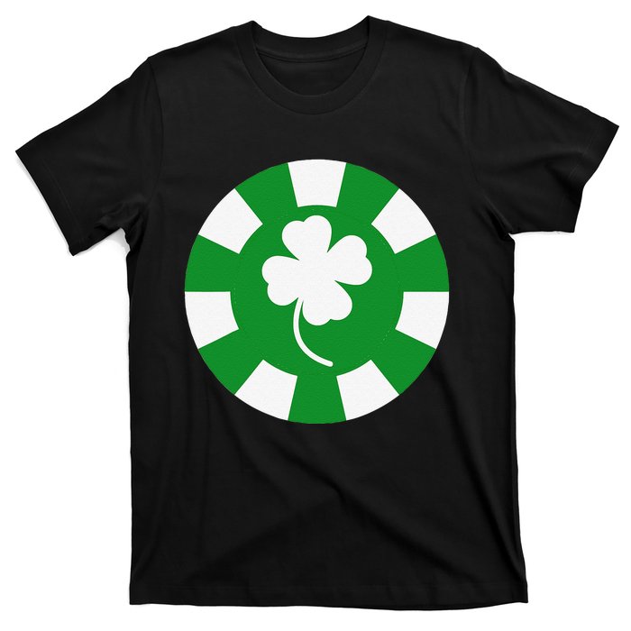 Saint Patrick's Day Four Leaf Clover Poker Chip Casinos T-Shirt