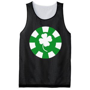 Saint Patrick's Day Four Leaf Clover Poker Chip Casinos Mesh Reversible Basketball Jersey Tank