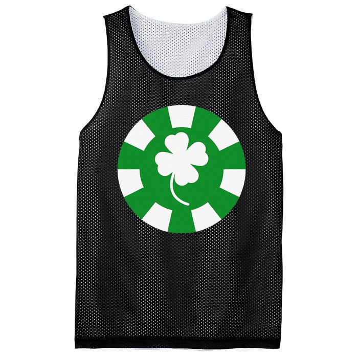 Saint Patrick's Day Four Leaf Clover Poker Chip Casinos Mesh Reversible Basketball Jersey Tank