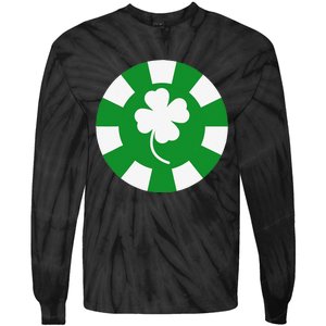 Saint Patrick's Day Four Leaf Clover Poker Chip Casinos Tie-Dye Long Sleeve Shirt