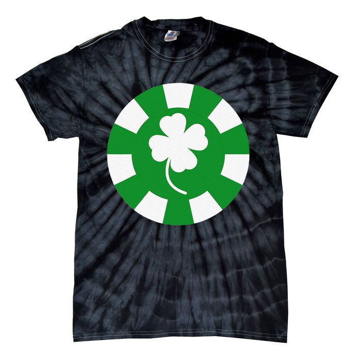 Saint Patrick's Day Four Leaf Clover Poker Chip Casinos Tie-Dye T-Shirt