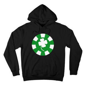 Saint Patrick's Day Four Leaf Clover Poker Chip Casinos Tall Hoodie