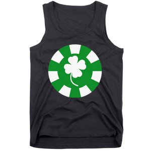 Saint Patrick's Day Four Leaf Clover Poker Chip Casinos Tank Top