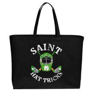 St. Patrick's Day Saint Hatricks Hockey Shamrock S Cotton Canvas Jumbo Tote