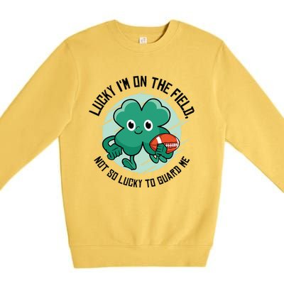 St Patrick's Day American Football Shamrock Clover Rugby Great Gift Premium Crewneck Sweatshirt