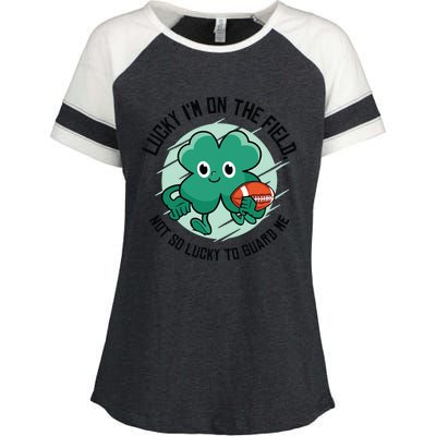 St Patrick's Day American Football Shamrock Clover Rugby Great Gift Enza Ladies Jersey Colorblock Tee