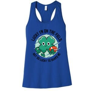 St Patrick's Day American Football Shamrock Clover Rugby Great Gift Women's Racerback Tank