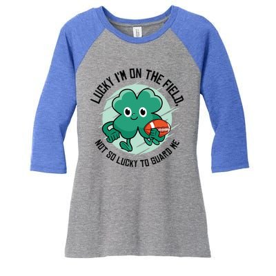 St Patrick's Day American Football Shamrock Clover Rugby Great Gift Women's Tri-Blend 3/4-Sleeve Raglan Shirt