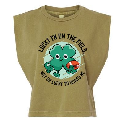 St Patrick's Day American Football Shamrock Clover Rugby Great Gift Garment-Dyed Women's Muscle Tee