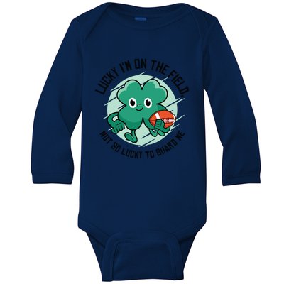 St Patrick's Day American Football Shamrock Clover Rugby Great Gift Baby Long Sleeve Bodysuit