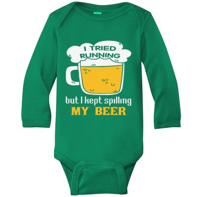 St Patrick's Day Drinking Baby Long Sleeve Bodysuit