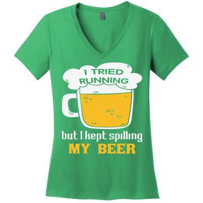 St Patrick's Day Drinking Women's V-Neck T-Shirt