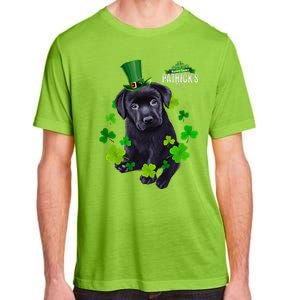 St Patrick's Day Irish Saint Patrick Shamrock Labrador Puppy Adult ChromaSoft Performance T-Shirt