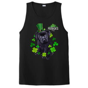 St Patrick's Day Irish Saint Patrick Shamrock Labrador Puppy PosiCharge Competitor Tank