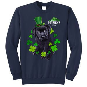 St Patrick's Day Irish Saint Patrick Shamrock Labrador Puppy Sweatshirt