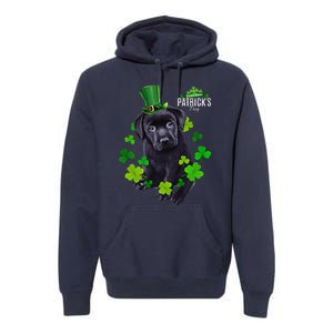 St Patrick's Day Irish Saint Patrick Shamrock Labrador Puppy Premium Hoodie