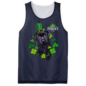 St Patrick's Day Irish Saint Patrick Shamrock Labrador Puppy Mesh Reversible Basketball Jersey Tank