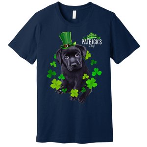 St Patrick's Day Irish Saint Patrick Shamrock Labrador Puppy Premium T-Shirt