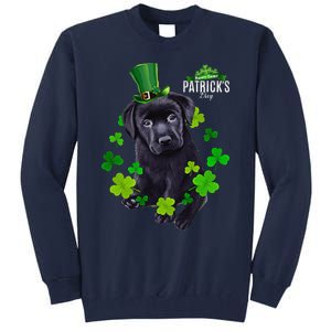 St Patrick's Day Irish Saint Patrick Shamrock Labrador Puppy Tall Sweatshirt