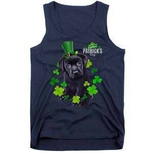 St Patrick's Day Irish Saint Patrick Shamrock Labrador Puppy Tank Top