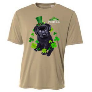 St Patrick's Day Irish Saint Patrick Shamrock Labrador Puppy Cooling Performance Crew T-Shirt