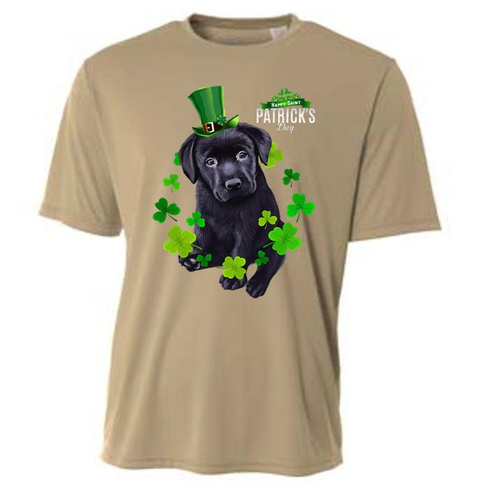 St Patrick's Day Irish Saint Patrick Shamrock Labrador Puppy Cooling Performance Crew T-Shirt