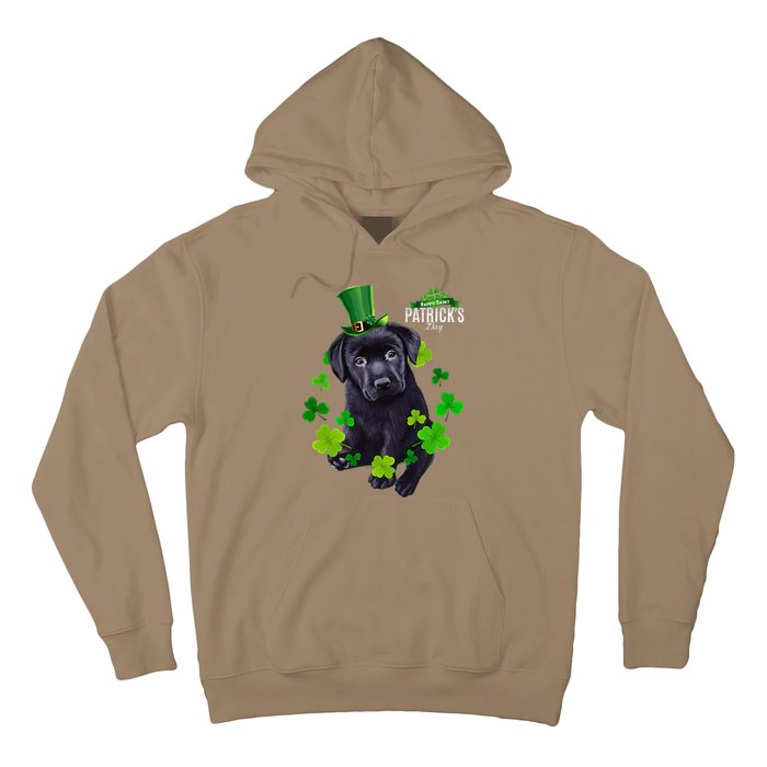 St Patrick's Day Irish Saint Patrick Shamrock Labrador Puppy Hoodie