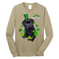 St Patrick's Day Irish Saint Patrick Shamrock Labrador Puppy Long Sleeve Shirt