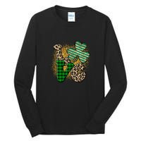 St Patrick's Day Love Plaid Shamrock Leopard Clover Leaf Tall Long Sleeve T-Shirt