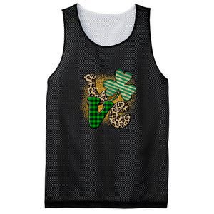 St Patrick's Day Love Plaid Shamrock Leopard Clover Leaf Mesh Reversible Basketball Jersey Tank