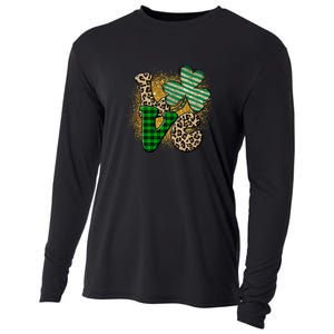 St Patrick's Day Love Plaid Shamrock Leopard Clover Leaf Cooling Performance Long Sleeve Crew