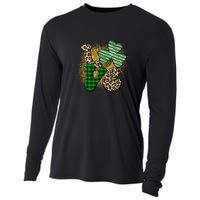 St Patrick's Day Love Plaid Shamrock Leopard Clover Leaf Cooling Performance Long Sleeve Crew