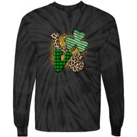 St Patrick's Day Love Plaid Shamrock Leopard Clover Leaf Tie-Dye Long Sleeve Shirt